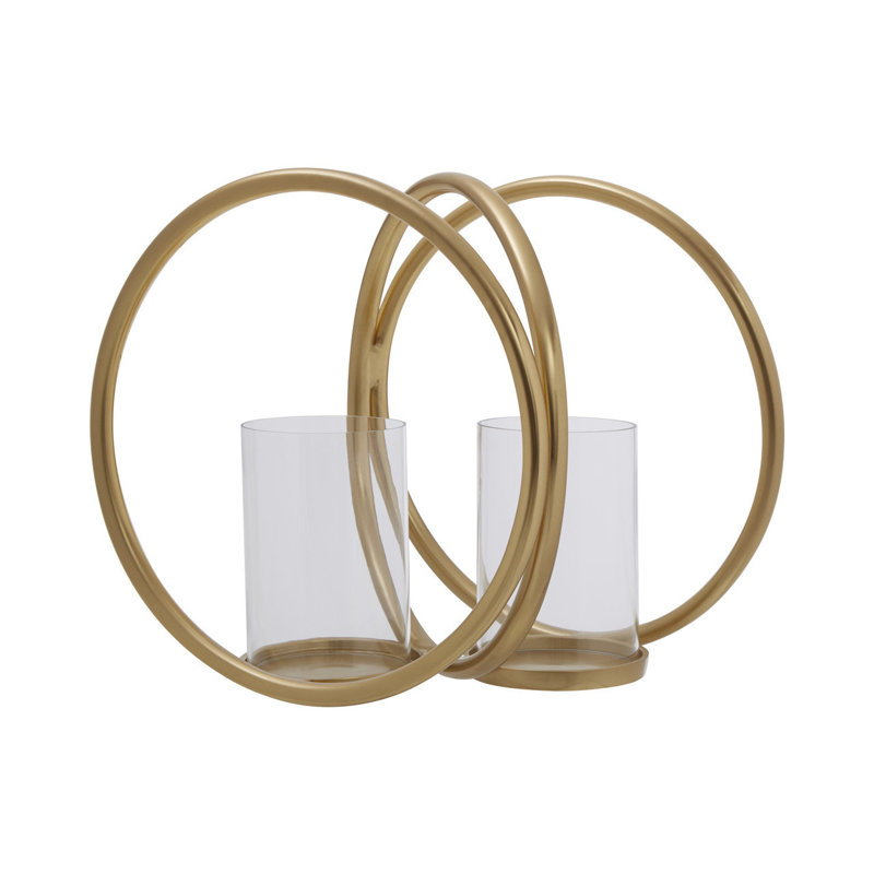 Aura Glass Tabletop Hurricane, 23cm H x 32cm W x 23cm D