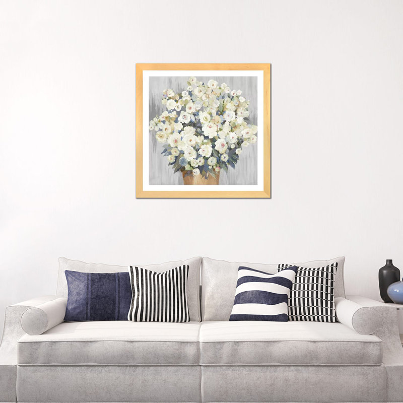 Reproduction d’art, "bourgeonnant Blossoms" par Allison Pearce, H 24 po x l 24 po x p 1 po, Toile avec cadre en bois beige