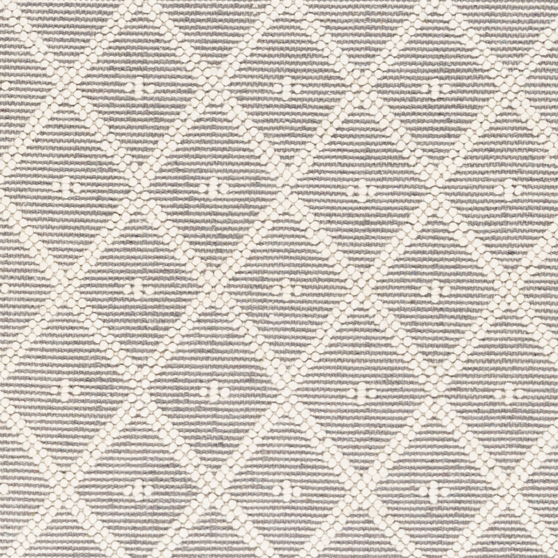 Loria Geometric Handmade Hand Woven Wool Ivory/Charcoal Area Rug, Rectangle 8' x 10'