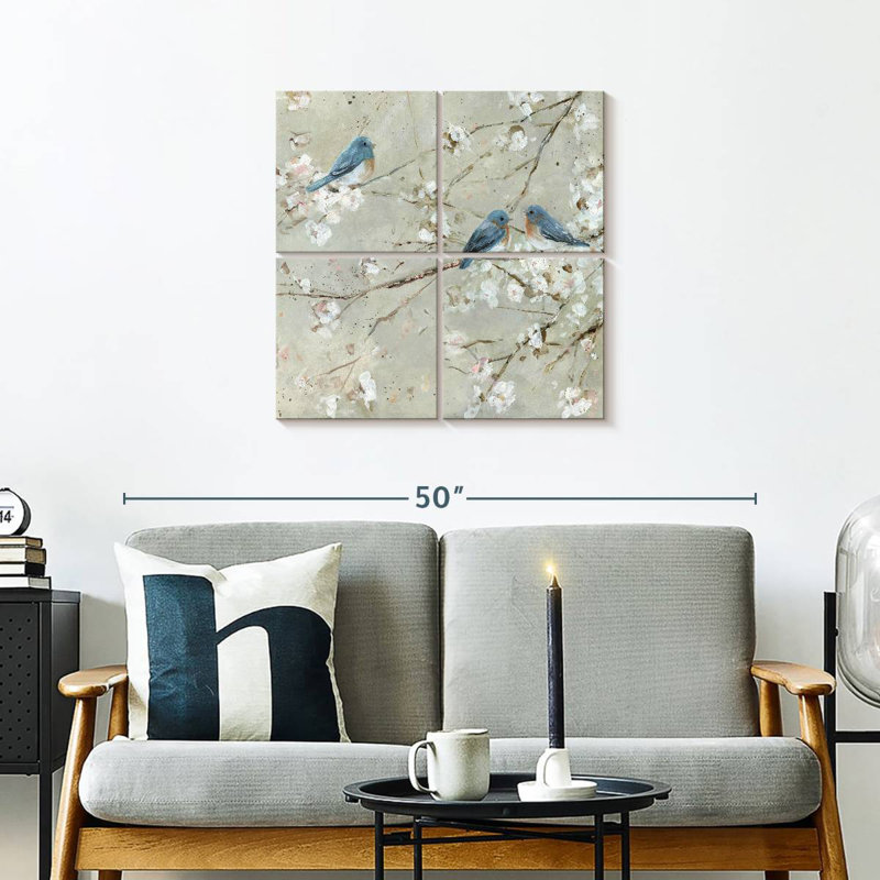 Mélodie de l'oiseau bleu Brampt, H 26 po x l 26 po