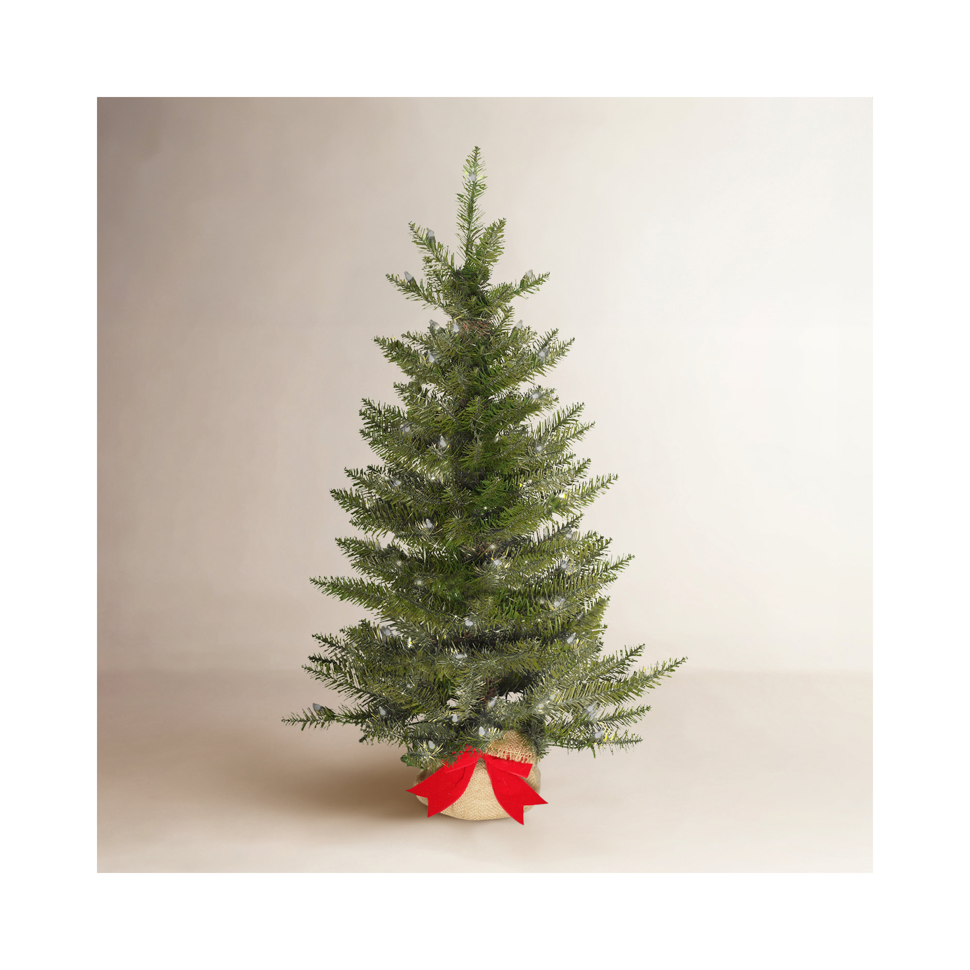 36' Lighted Artificial Fir Christmas Tree