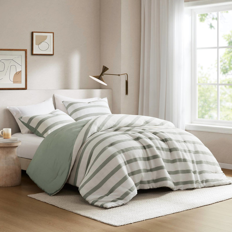 3 édredons avec rayures matelassées, rembourrage léger et microfibre. Idéale pour les chambres à coucher contemporaines en microfibre de coton Parfait pour une utilisation toute l'année