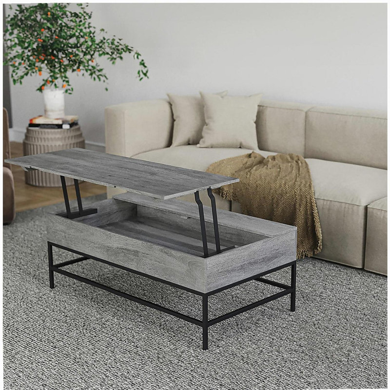 Table basse à plateau relevable gris