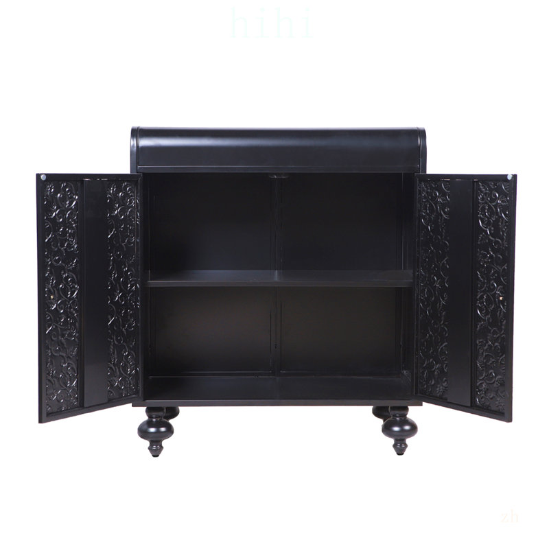 Armoire d'appoint Art avec 2 portes, rangement décoratif vieilli pour le vestibule et le salon, élégance intemporelle et grand rangement