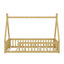 Lit simple en bois en forme de tente avec garde-corps-1133661437