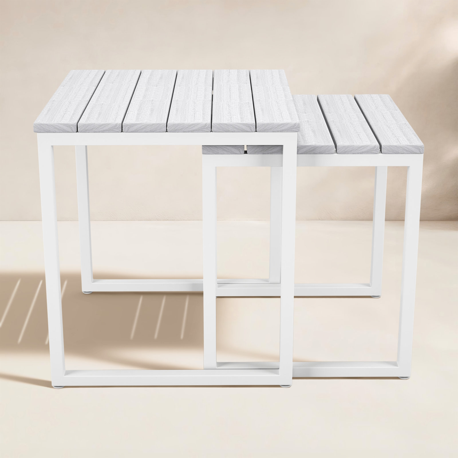 Townsend 19" Patio Side Table, Cream