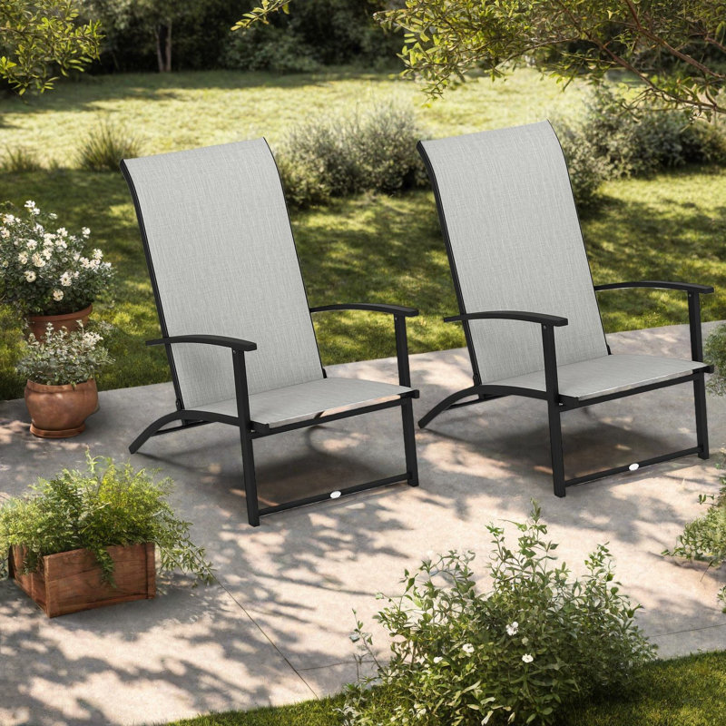 Portable Patio Dining Chairs, Metal Folding Modern Set For Home Entertaining