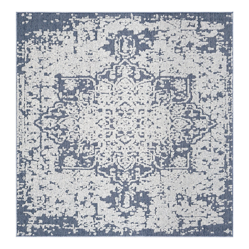 Indoor/Outdoor Traditional Area Rug, Square 7'10"