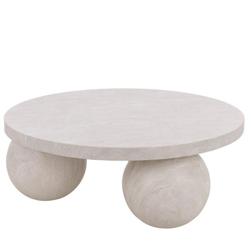Aurielle 3 Ball Round Coffee Table, Smoke