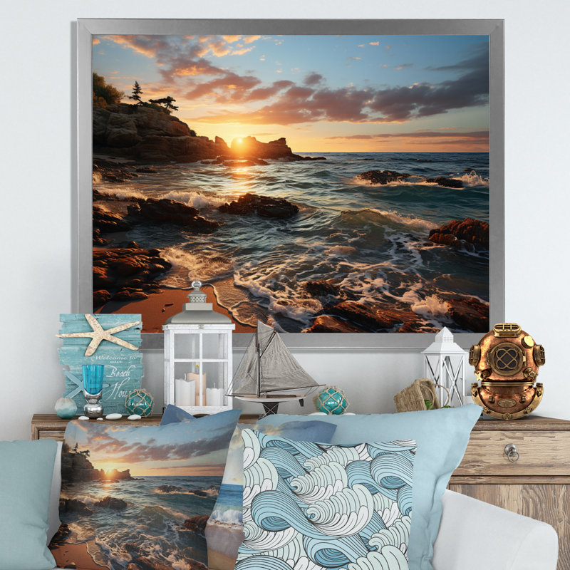 Golden Sands A hypnotisant sur toile, H 12 po x l 20 po, Cadre flottant noir