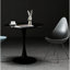 Table moderne de 31,5 po de diamètre, noire, pour la salle à manger et les loisirs, construction solide, style noir facile à installer, structure en métal supérieure et propre