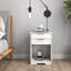 Table de chevet avec 2 tiroirs, table de bout, table de chevet avec espace ouvert, poignée dorée, design Morden, pour salon, chambre à coucher, assemblage facile