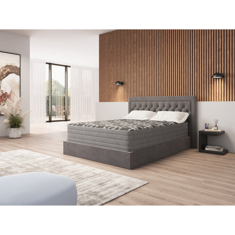 Matelas de 12 po de taille moyenne pour grand lit - sommeil plus frais avec gel de cuivre et infusion d'argent sur le pourtour du périmètre de la housse de glace qui améliore la qualité argent, graphite et mouvement du corps réduit