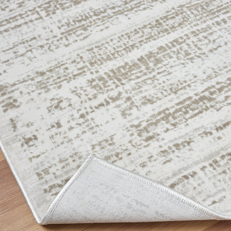 Huseman Beige Textured Horizon Area Rug, Rectangle 9'6" x 13'
