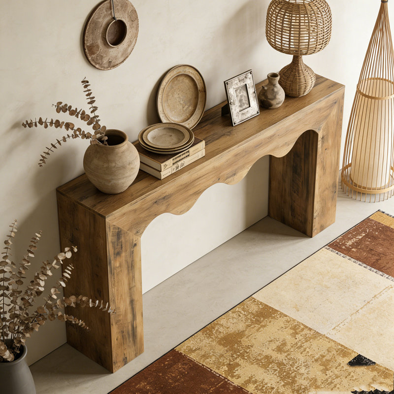 Wooden Sofa Entryway Table with Storage