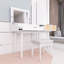 Classic Wood Makeup Vanity Set With Flip-Top Mirror