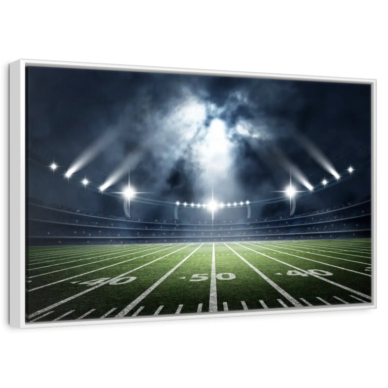 Grand stade de football, 46 po x 31 po, Cadre flottant blanc