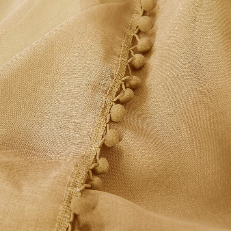 Aeian Semi Sheer Curtain Pair, 60" W x 84" L, Gold