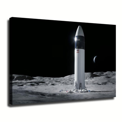 SpaceX Poster Rocket Starship Canvas Wall Art Framed Ready to Hang Living Room Bedroom Home Decor