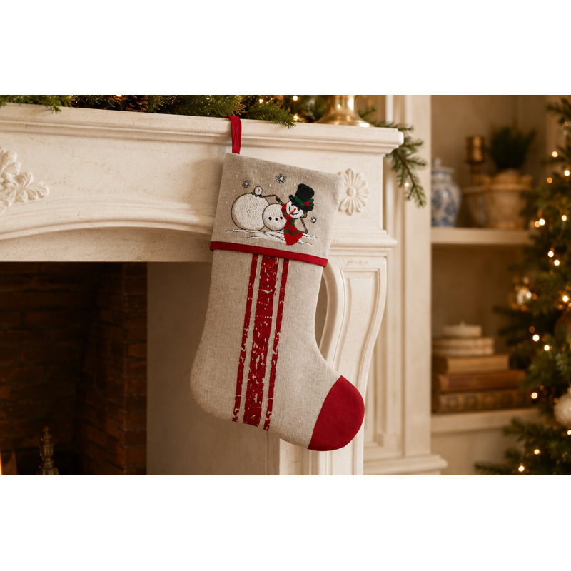 Snowman Embroidered stocking