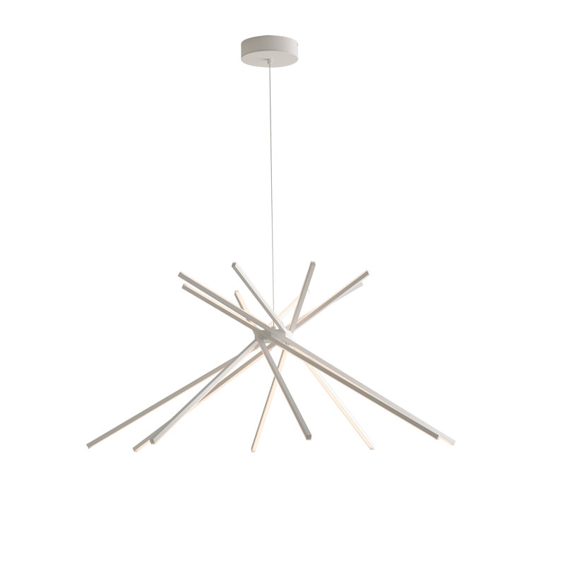 Hauer 8 - Light LED Unique/Statement Pendant, White