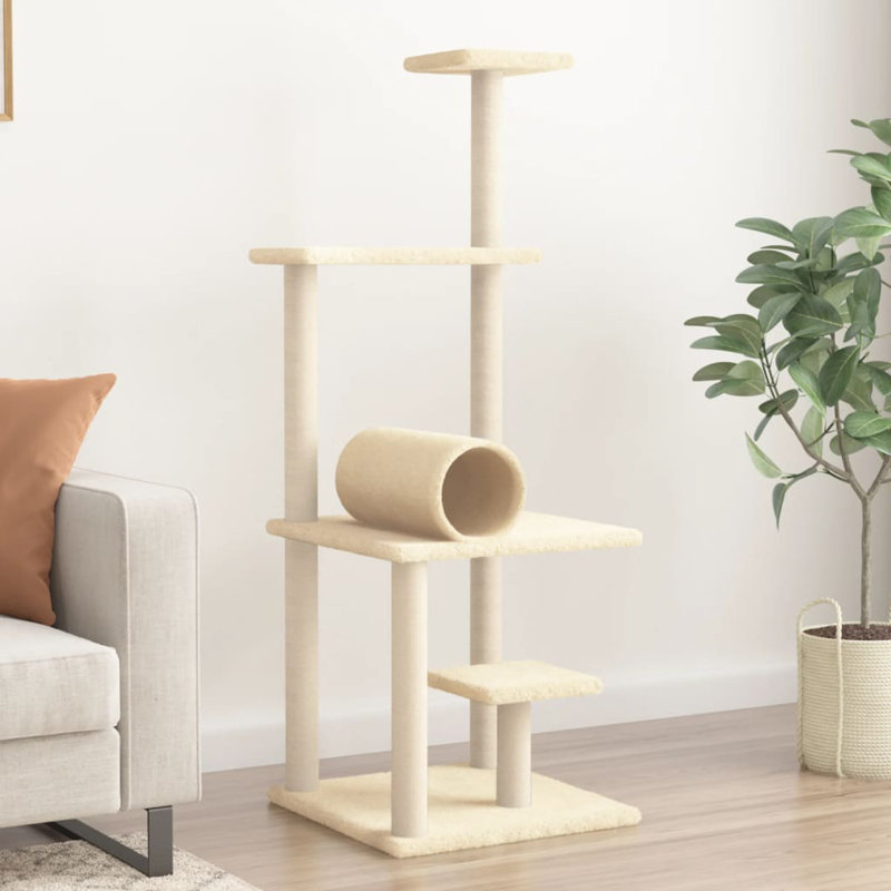 136 cm H Cat Tree / Condo, Cream