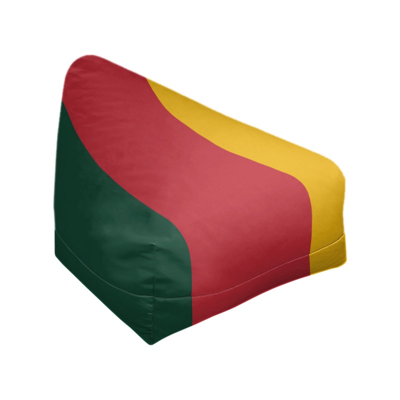 Bean Bag Cover, 30" H x 27" W x 2" D, Forest Green/Iron Range Red/Harvest Gold