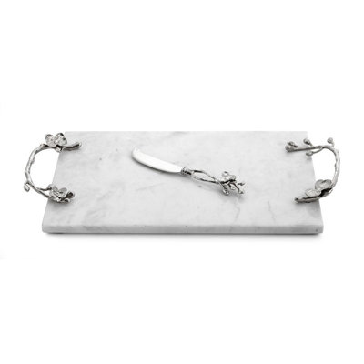 White Orchid Cheese Board with Knife