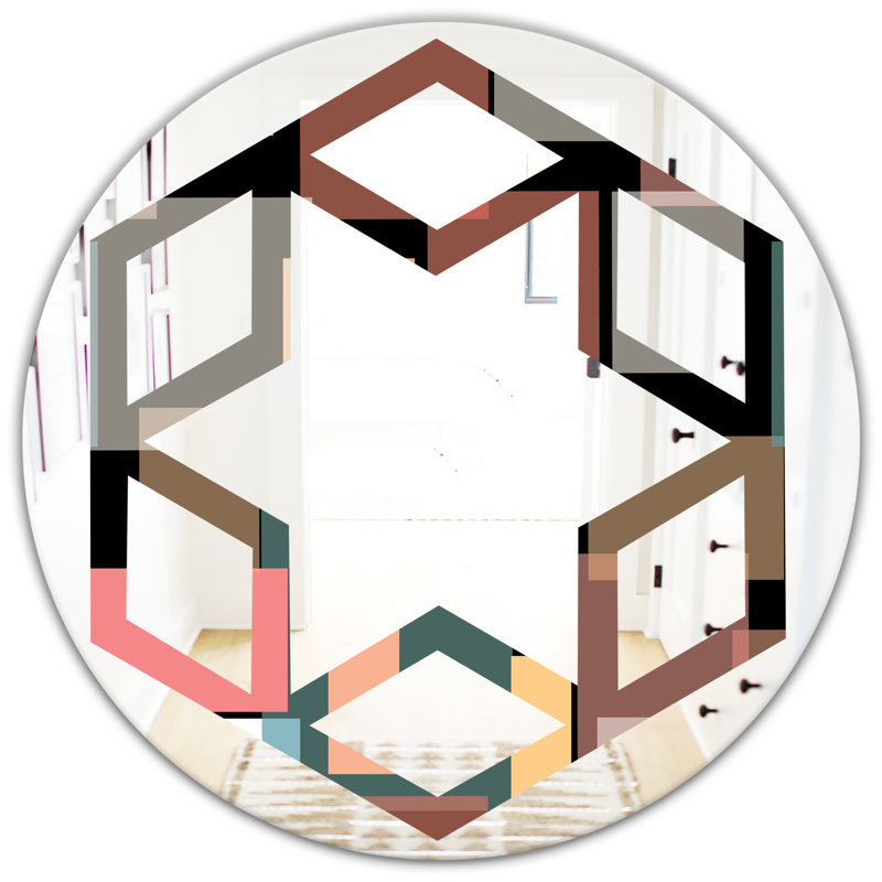 Miroir mural moderne sans cadre Design II, H 23,6 po x l 23,6 po
