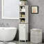 Armoire d'entrée, armoire de rangement haute pour salle de bain, armoire tour autoportante avec 3 tablettes ouvertes et tablette réglable