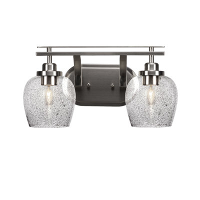 Barre d'éclairage de salle de bain 2 lumières Alirra avec verre de 6 po