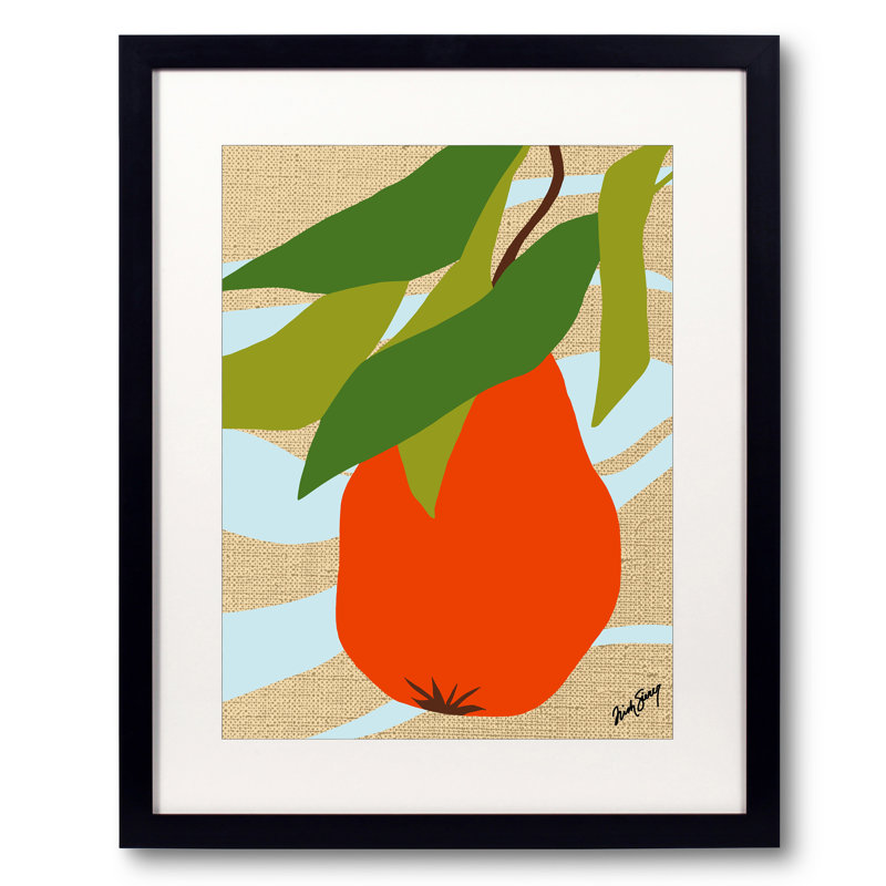 Tomate sur la vigne par Trish Sierer, H 21,2 po x l 17,2 po, Papier avec cadre noir