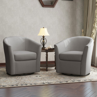 Aunna Upholstered Swivel Barrel Chair