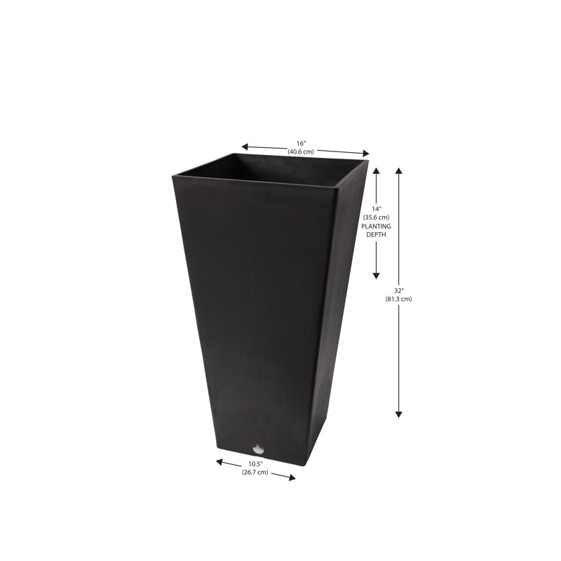 Valencia Planter, Black, 32" H x 16" W x 16" D