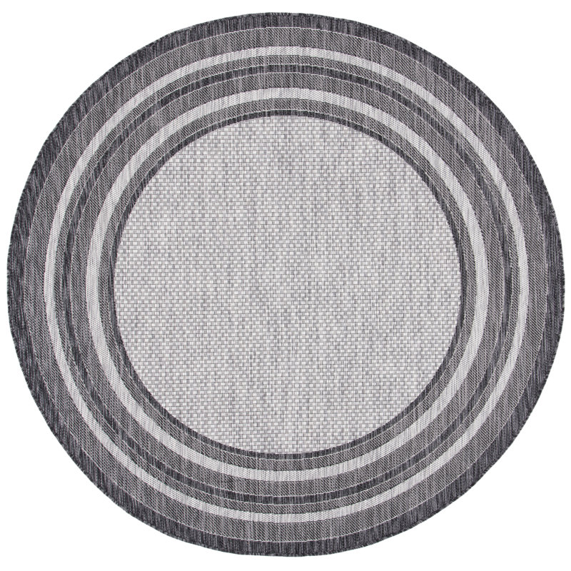 Tapis gris clair / noir Hance, Rond 4 pi