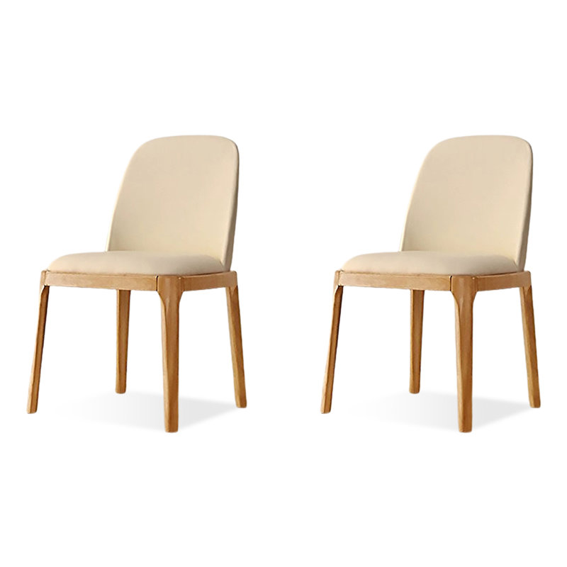 Beige Solid back side Chair(Set of 2)