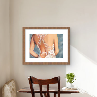 Wedding Dress Blue Clothes Framed Matted Print | Home Decor
