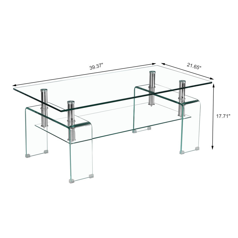 2 tables en verre transparent pour le salon - option de mobilier moderne