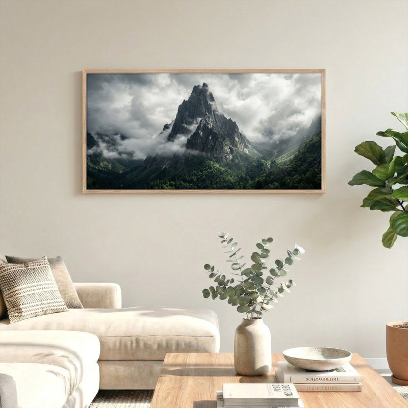 «Mountain Clouds», reproduction d'art sur toile encadrée de 1 x 58 po x 28 po, 58 po x 28 po