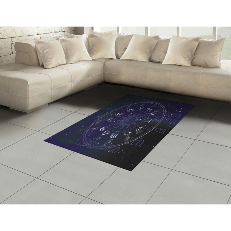 Astrology High Density Long Fiber Poly Threads Decorative Area Rug Carpet, Rectangle 4' x 5'8"