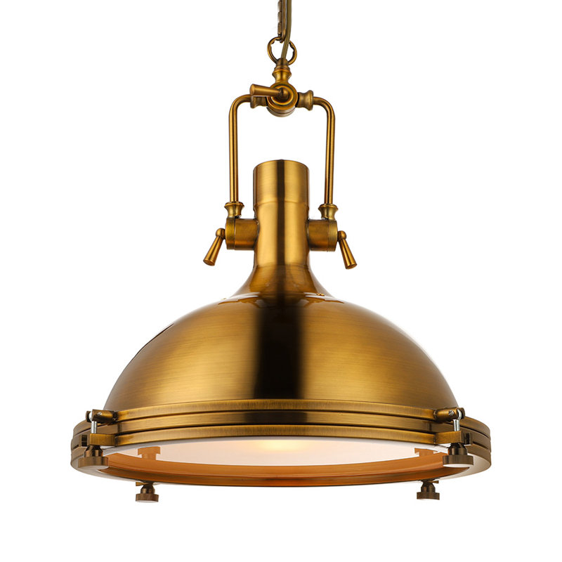 Boltwood 1 - Light Gold Dome Pendant
