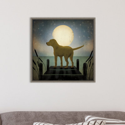 " Moonrise Yellow Dog " by Ryan Fowler Painting Print