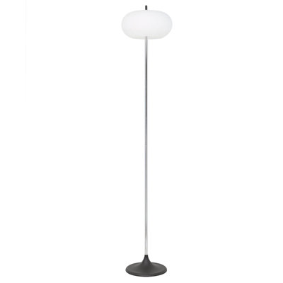 Laurinda 60.5'' Chrome Torchiere Floor Lamp with Outlet
