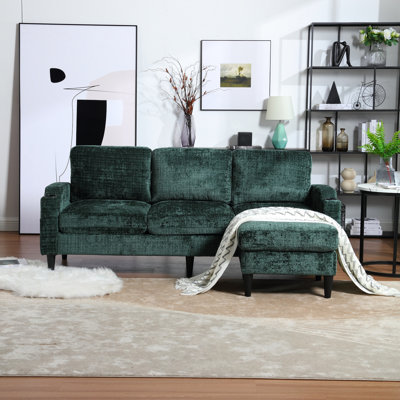 Chenille en tissu de salon, 3 canapés modulaires avec rangement et porte-gobelets en forme de L, pour 3 pièces, pour le confort