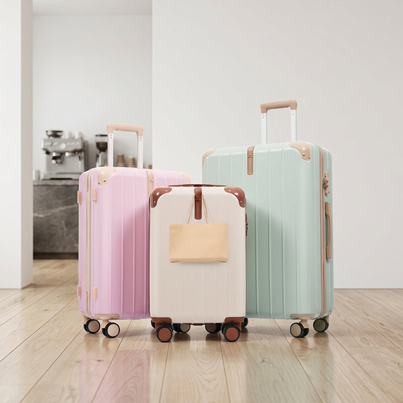Ensemble de 3 valises rigides avec verrou TSA (20 po, 24 po, 28 po), Macaron