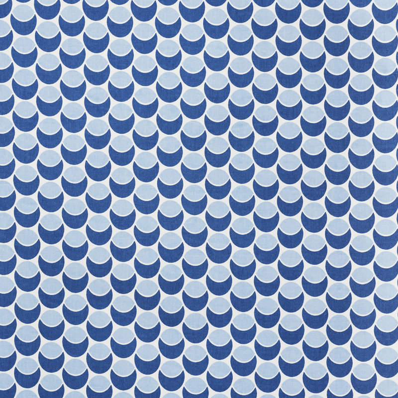 Tissu Schumacher x Studio Bon Buds, Bleu marine / bleu ciel