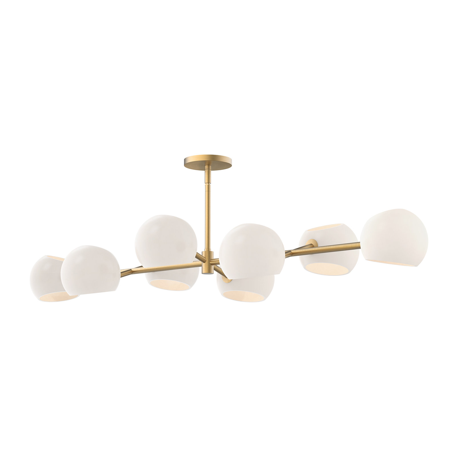 Willow 8 - Light Sputnik Chandelier, Brushed Gold, Opal Matte