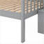 Simple sur bois de pin double Lit superposé en MDF avec escalier et rangement gris