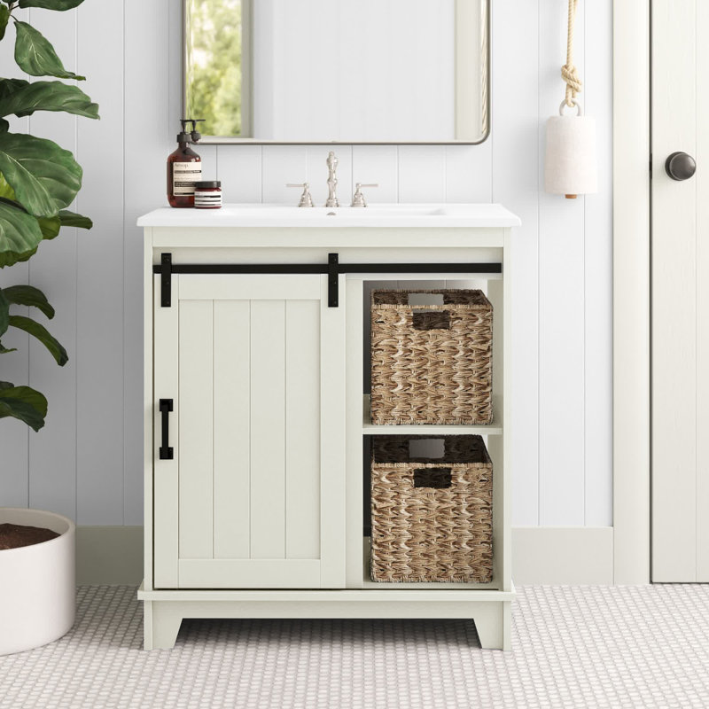 Sofia 29.88'' Single Bathroom Vanity with Top, White