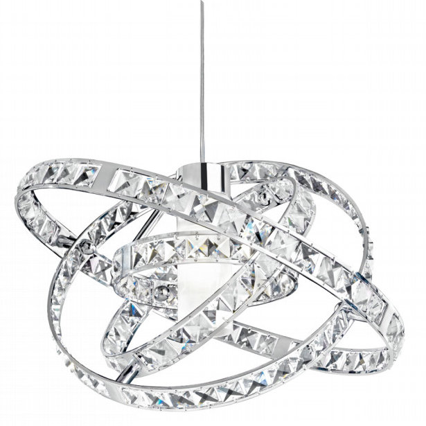 1 - Light Sphere Pendant, Crystal and polished chrome